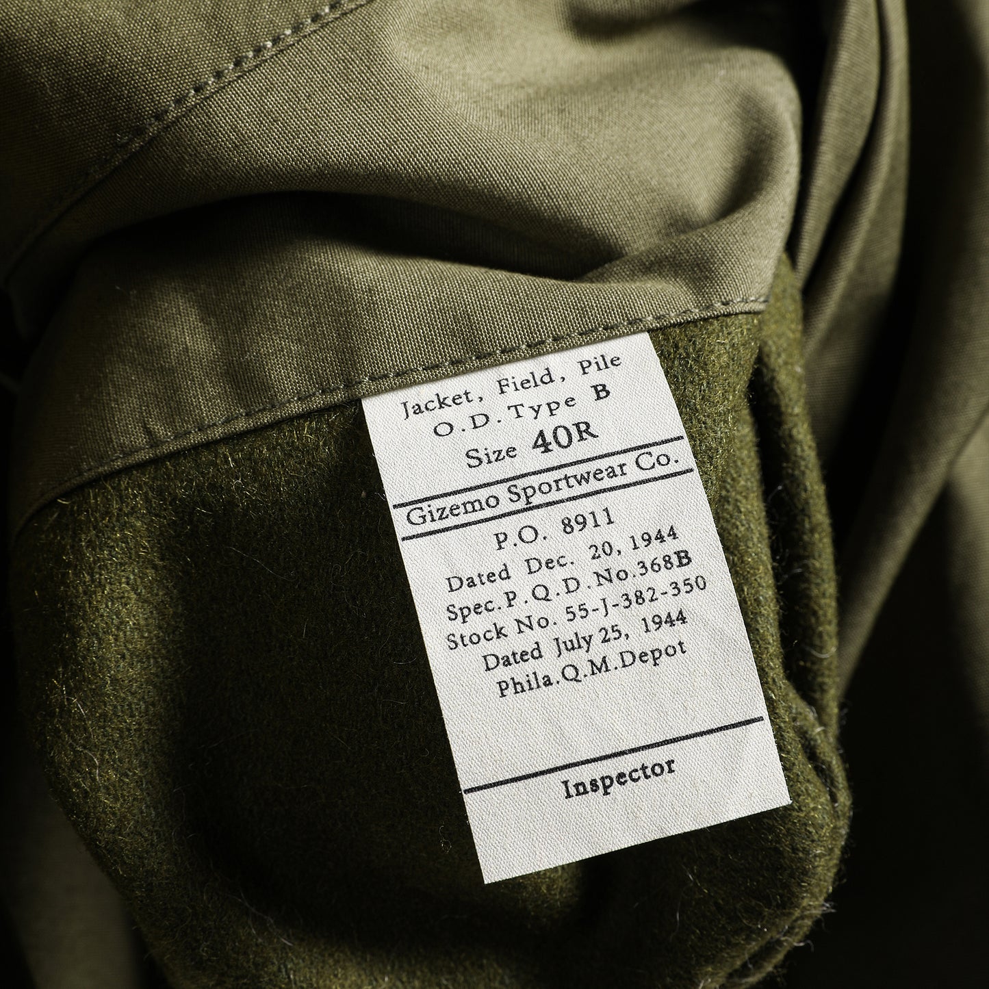 M-43 FIELD JACKET LINER